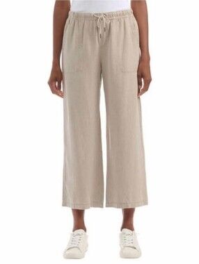 Splendid Ladies' Tencel Wide-Leg Drawstring Cropped Pant Khaki Sz XXL - NWT